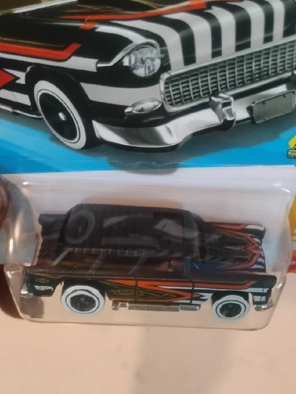 Mattel Hot Wheels Classic '55 Nomad Black with Orange & White Accents